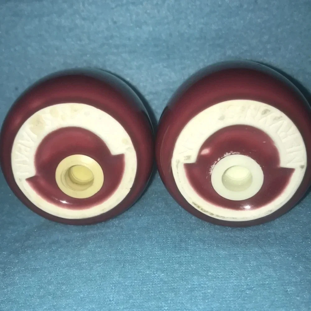 MERVYNS vintage cranberry colored platter and matching salt and pepper shakers